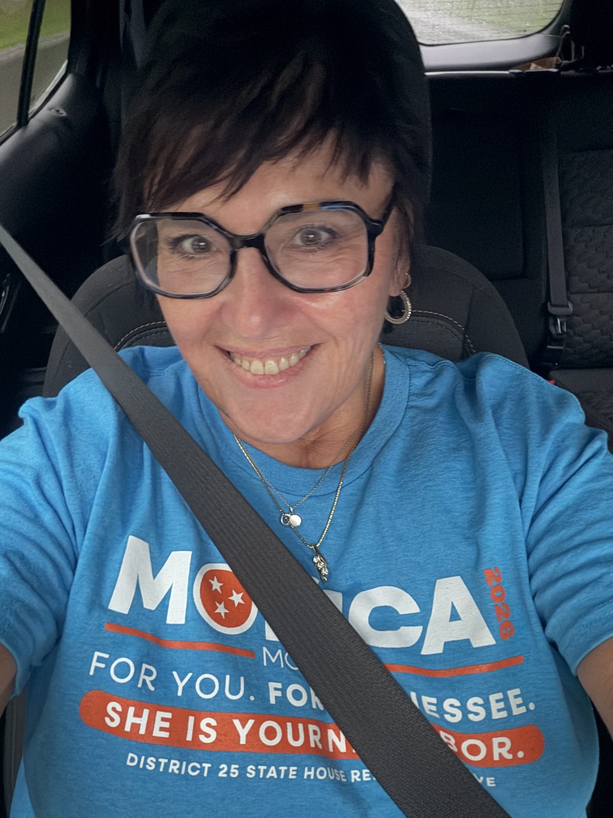Monica on the campaign trail