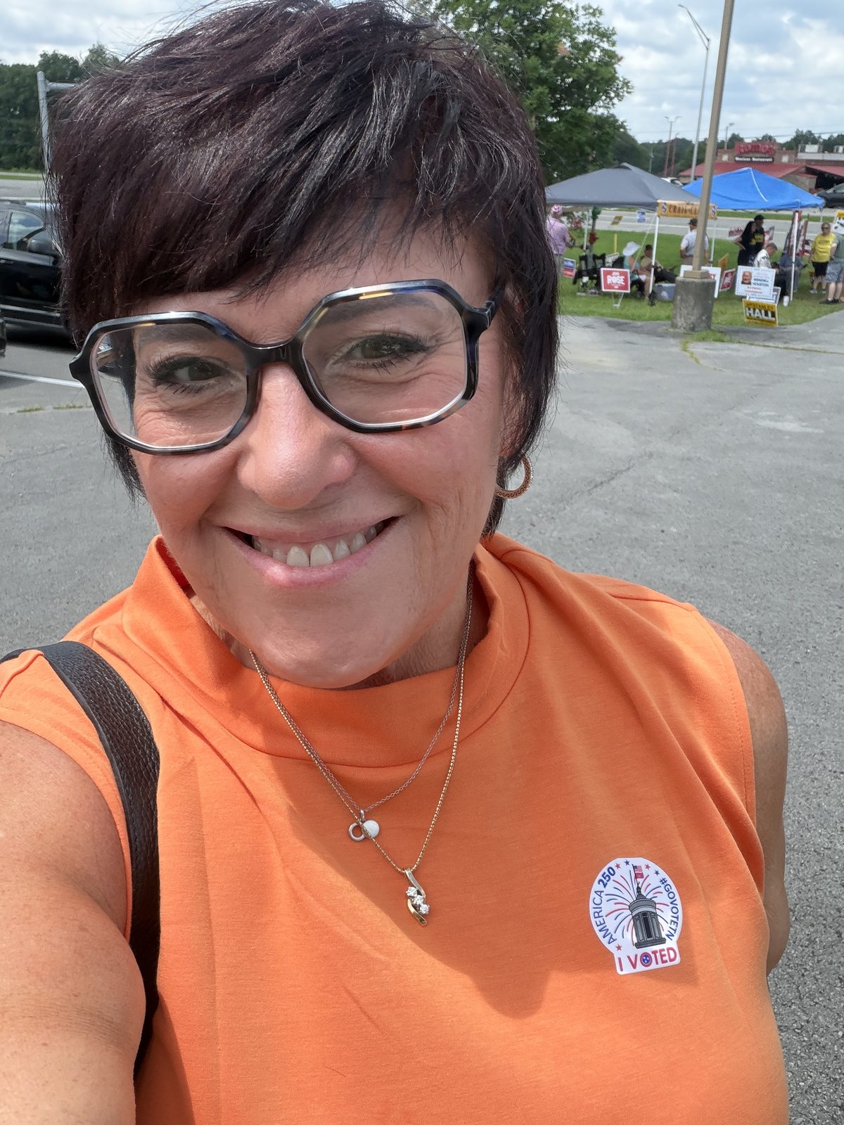 Monica out in the community on Election Day
